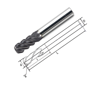 Estremità solida Mills For Graphite del naso della palla del carburo di tungsteno