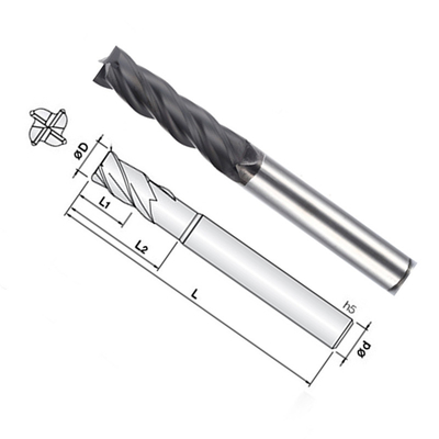 1 estremità solida Mills Square For Graphite del carburo di tungsteno della flauto