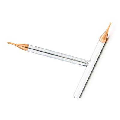 Estremità solida Mills For Steel del naso della palla della flauto R0.5 del carburo di tungsteno 2